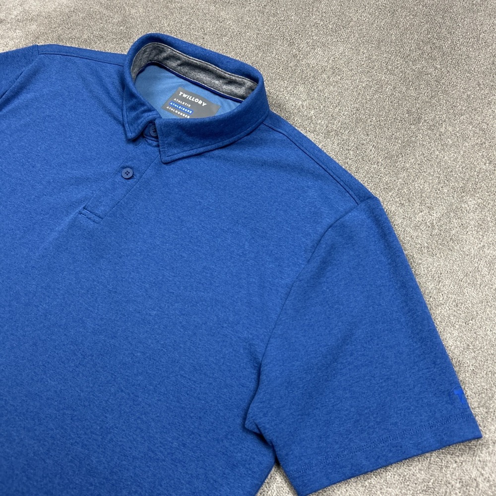 Twillory Polo Shirt Mens XL Blue Athleisure Golf Performance Short Sleeve
